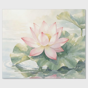 Aquarell Rosa Lotus Serenität Geschenkpapier