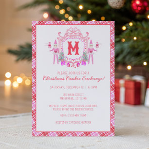 Aquarell Rosa Mädchen-Elfen-Monogrammwappen-Party Einladung