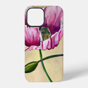 Aquarell rosa Mohn Kunstblume iPhone 12 Hülle