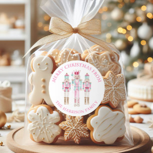 Aquarell-Rosa-Nussknacker-Weihnachtsgeschenk Runder Aufkleber