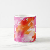 Aquarell Rosa Orange Abstrakt Kaffeetasse (Mittel)