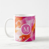 Aquarell Rosa Orange Abstrakt Kaffeetasse (Links)