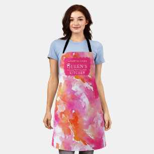 Aquarell Rosa Orange Abstrakte Küche Schürze
