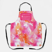 Aquarell Rosa Orange Abstrakte Küche Schürze (Vorderseite)