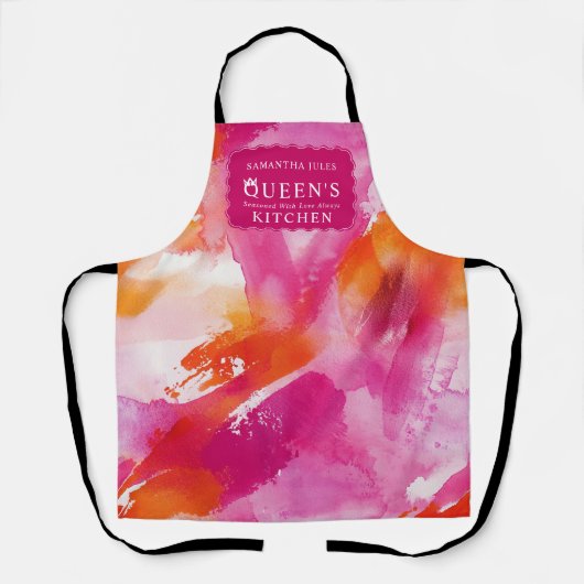 Aquarell Rosa Orange Abstrakte Küche Schürze (Vorderseite)