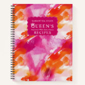 Aquarell-Rosa-Orange-Abstrakte-Rezepte Notizblock (Vorderseite)