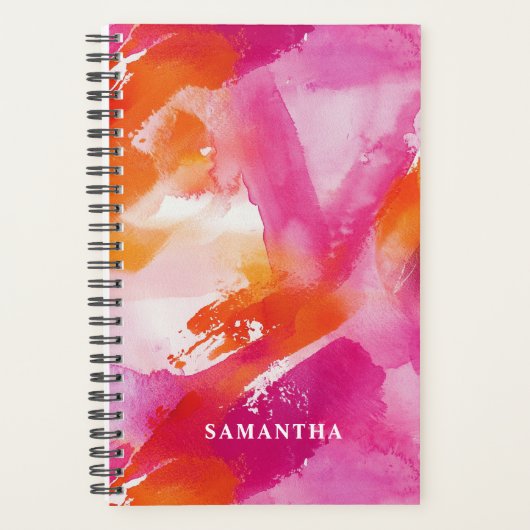 Aquarell Rosa Orange Planer (Vorderseite)