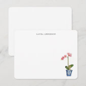 Aquarell-Rosa Orchidee Dankeskarte (Vorne/Hinten)