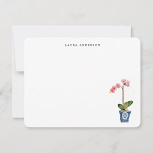 Aquarell Rosa Orchidee Dankeskarte