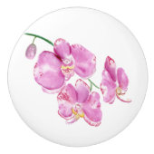 Aquarell-Rosa-Orchideen Keramikknauf (Vorderseite)