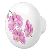 Aquarell-Rosa-Orchideen Keramikknauf (Rechts)