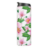 Aquarell Rosa Orchideen Thermosbecher (Nach rechts gedreht)