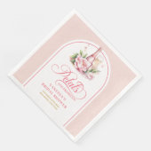 Aquarell-Rosa-Petals-und-Prosecco-Shower-Serviette Serviette (Ecke)