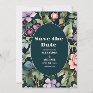 Aquarell-Rosa-Pfingstrose-Art-Nouveau-Hochzeit Save The Date