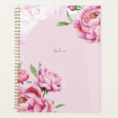 Aquarell-Rosa-Pfingstrose-Blumen Planer (Vorderseite)