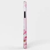Aquarell-Rosa-Pfingstrose-Blumenmuster Case-Mate iPhone Hülle (Hinten/Rechts)
