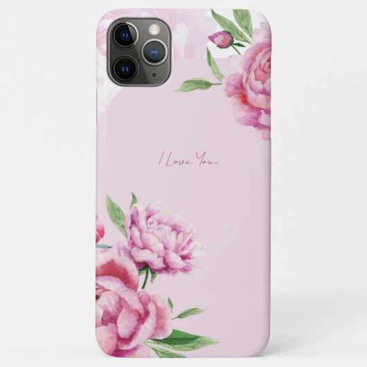 Aquarell-Rosa-Pfingstrose-Blumenmuster Case-Mate iPhone Hülle (Rückseite)