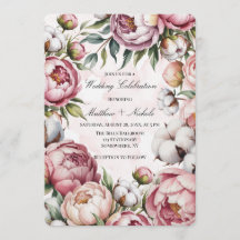 Aquarell-Rosa-Pfingstrose-und-Baumwolle-Hochzeit