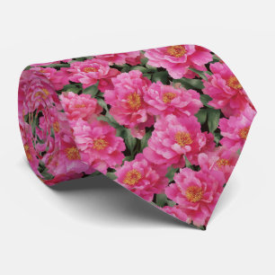 Aquarell-Rosa-Pfingstrosen-Blumenmuster Krawatte