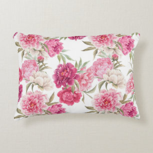 Aquarell-Rosa Pfingstrosen: Florale Eleganz Dekokissen