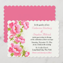Aquarell-Rosa Pfingstrosen-Hochzeit
