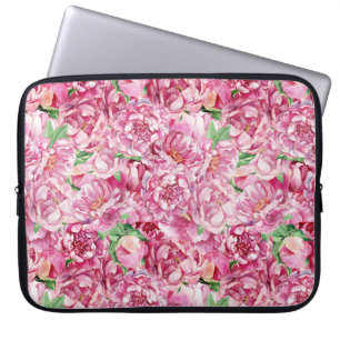 Aquarell Rosa Pfingstrosen Laptopschutzhülle