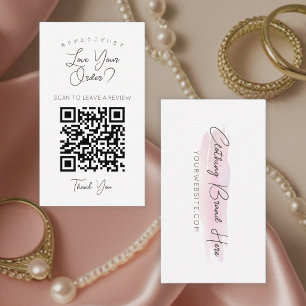 Aquarell-Rosa-Pinselstrich QR-Code Bewertung hinte Visitenkarte