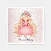 Aquarell Rosa Princess Baby Dusche Party Niedlich Serviette (Vorderseite)