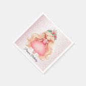 Aquarell Rosa Princess Baby Dusche Party Niedlich Serviette (Ecke)