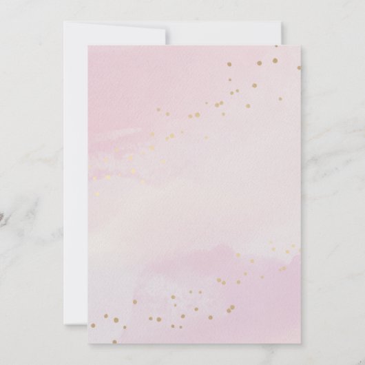 Aquarell Rosa Prinzessin Crown Fairytale Geburtsta Einladung (Rückseite)