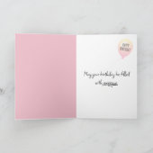 Aquarell Rosa Retro LKW Geburtstag Karte (Innenseite)
