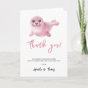 Aquarell rosa Robbe - danke