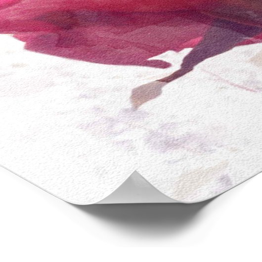 Aquarell.Rosa Rose. Poster (Ecke)