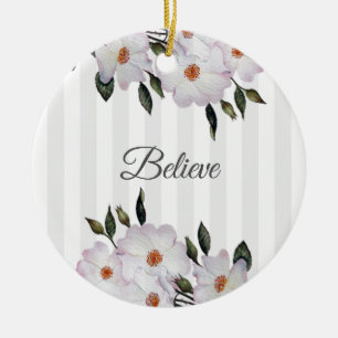 Aquarell-Rosa-Rosen-Ballerina-Blumendesign Keramik Ornament