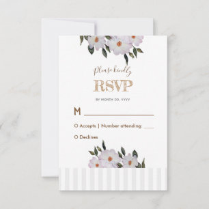 Aquarell-Rosa-Rosen-Ballerina-Hochzeitsantwort RSVP Karte