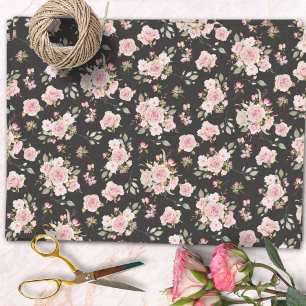 Aquarell-Rosa-Rosen-Blumen-Blumenmuster Seidenpapier