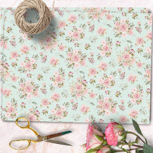 Aquarell-Rosa-Rosen-Blumen-Blumenmuster Seidenpapier