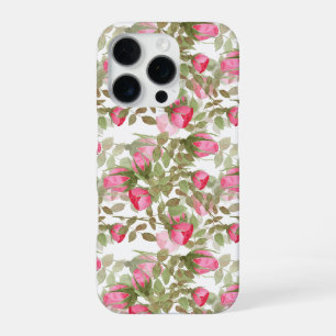 Aquarell rosa Rosen Blumen floral romantisch prin iPhone 16 Pro Hülle