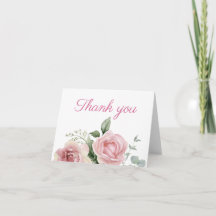 Aquarell-Rosa-Rosen-Dankeskarten