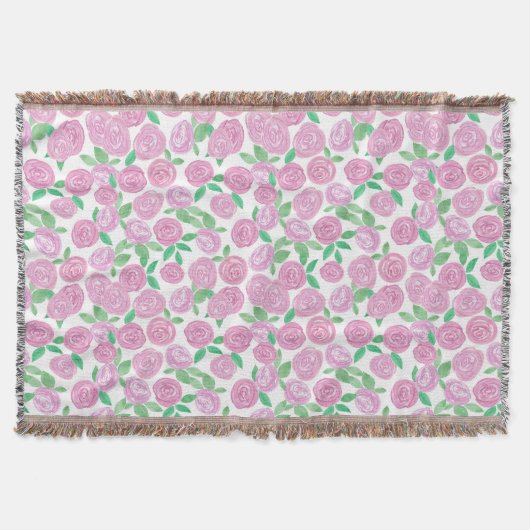 Aquarell, rosa Rosen Decke (Vorderseite)