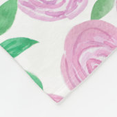 Aquarell, rosa Rosen Fleecedecke (Ecke)