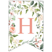 Aquarell Rosa Rosen Grüne Grün zum Geburtstag Wimpelkette (Zweite Fahne)