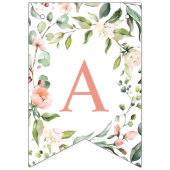 Aquarell Rosa Rosen Grüne Grün zum Geburtstag Wimpelkette (Dritte Fahne)