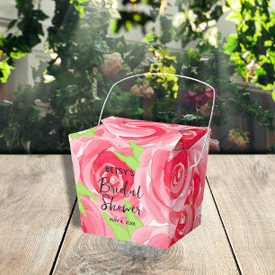 Aquarell-Rosa-Rosen Take Away Geschenkschachtel
