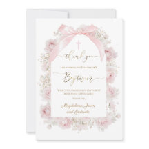 Aquarell-Rosa-Rosen-Tauf-Dankeskarten