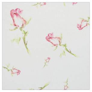Aquarell-Rosa-Rote-Rosen-Handbemalt Stoff