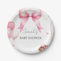 Aquarell-Rosa-Schleife-Baby-Party