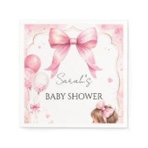Aquarell Rosa Schleife Baby Shower