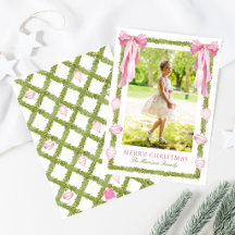 Aquarell-Rosa-Schleifen-Girlande-Weihnachtsfoto