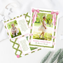 Aquarell-Rosa-Schleifen-Girlande-Weihnachtsfoto